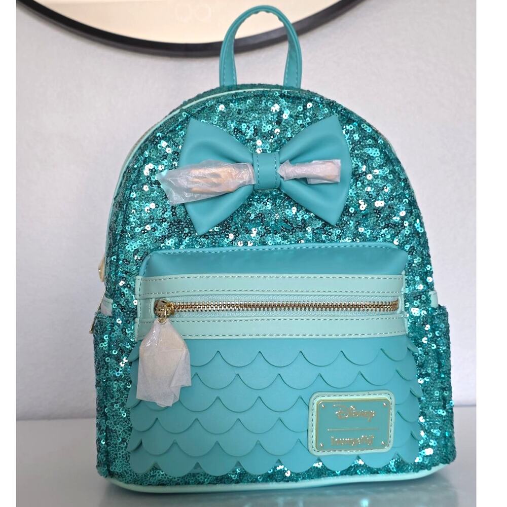 Loungefly Disney The Little Mermaid Sequin Collection Mini Backpack NWT - Picture 4 of 8